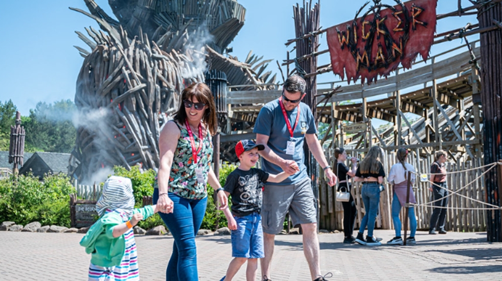 Family outside Chester Zoo